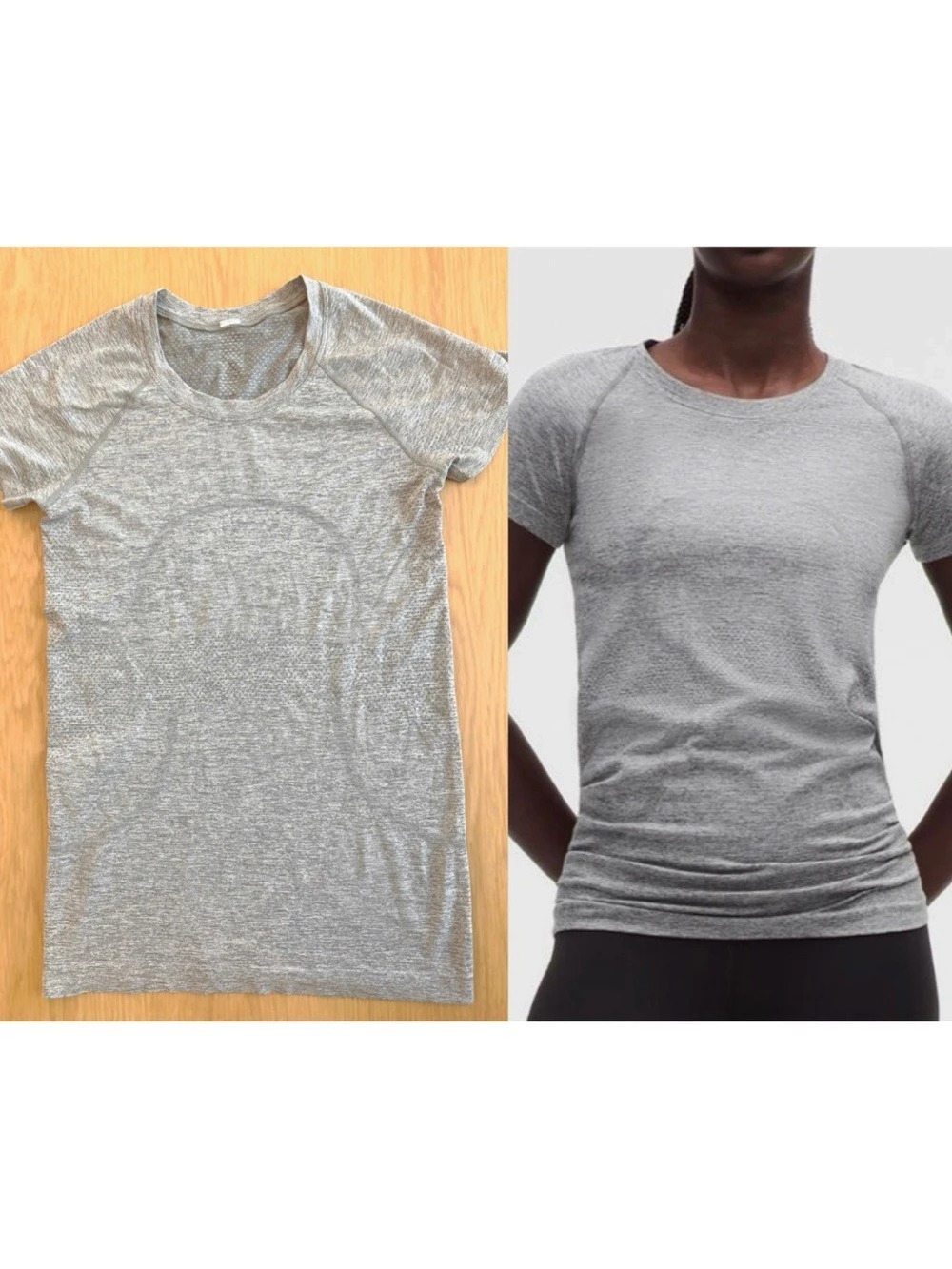 lululemon Swiftly Tech Short Sleeve 2.0 Hip Length Slate White Size 6